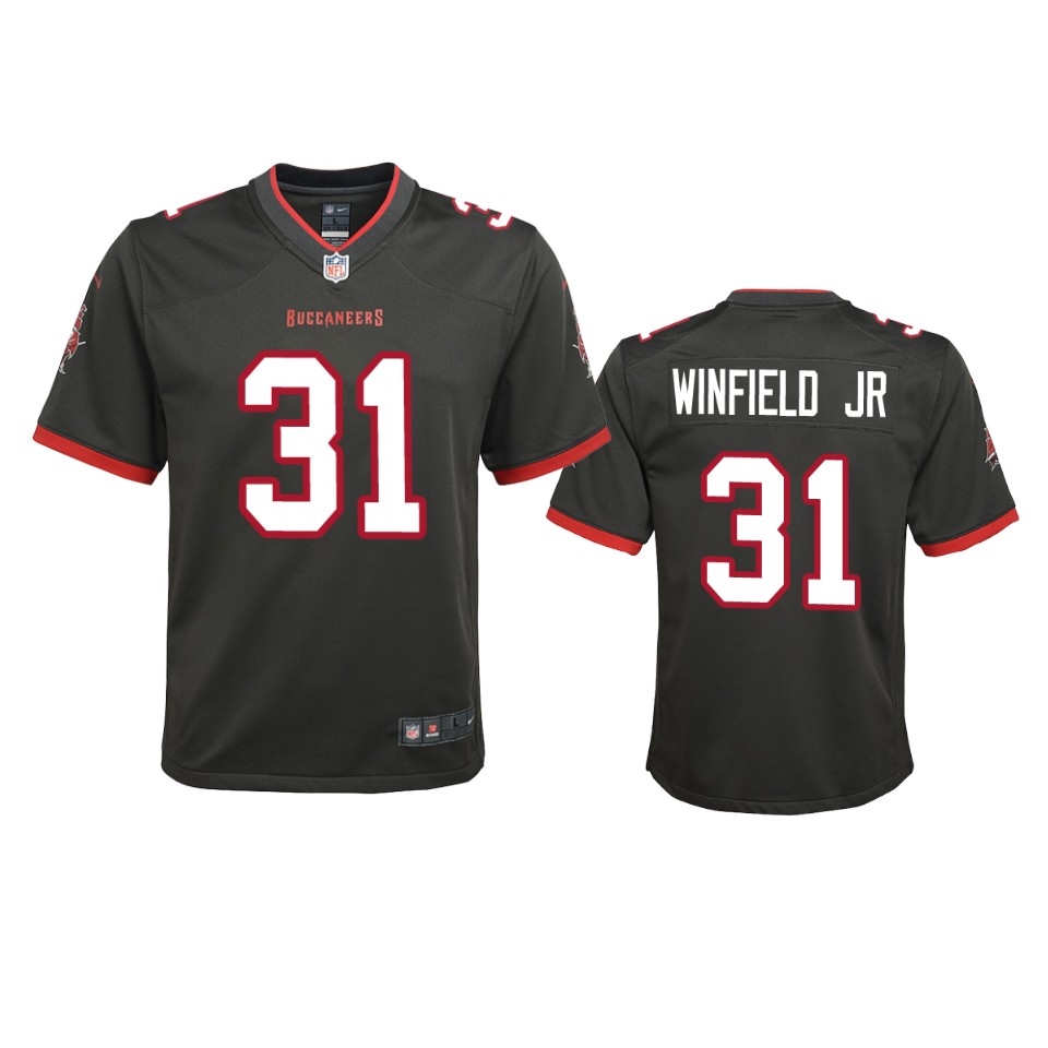 Nike youth Tampa Bay Buccaneers 31 Antoine Winfield Jr. Pewter 2020 NFL Draft Alternate Game Jersey